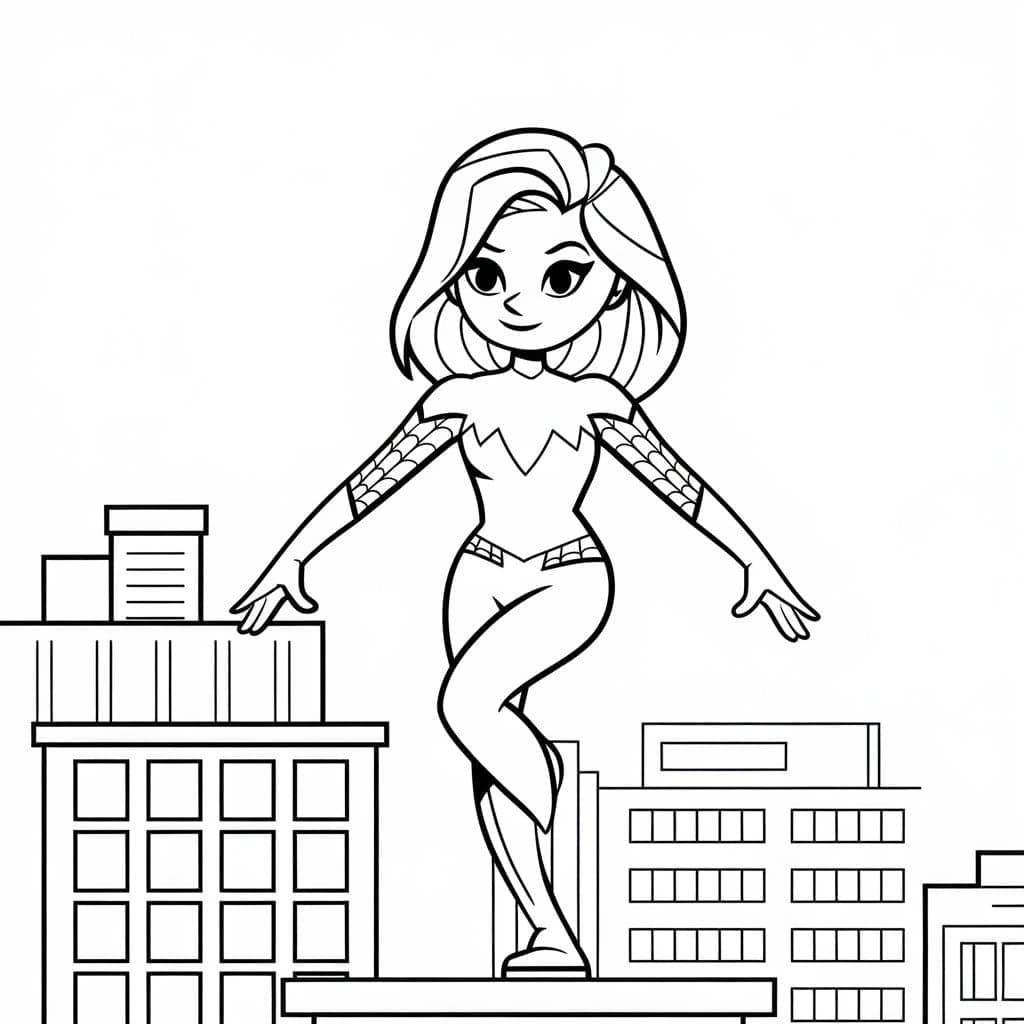 Desenho de Ghost Spider Grátis para Crianças para Colorir e Pintar