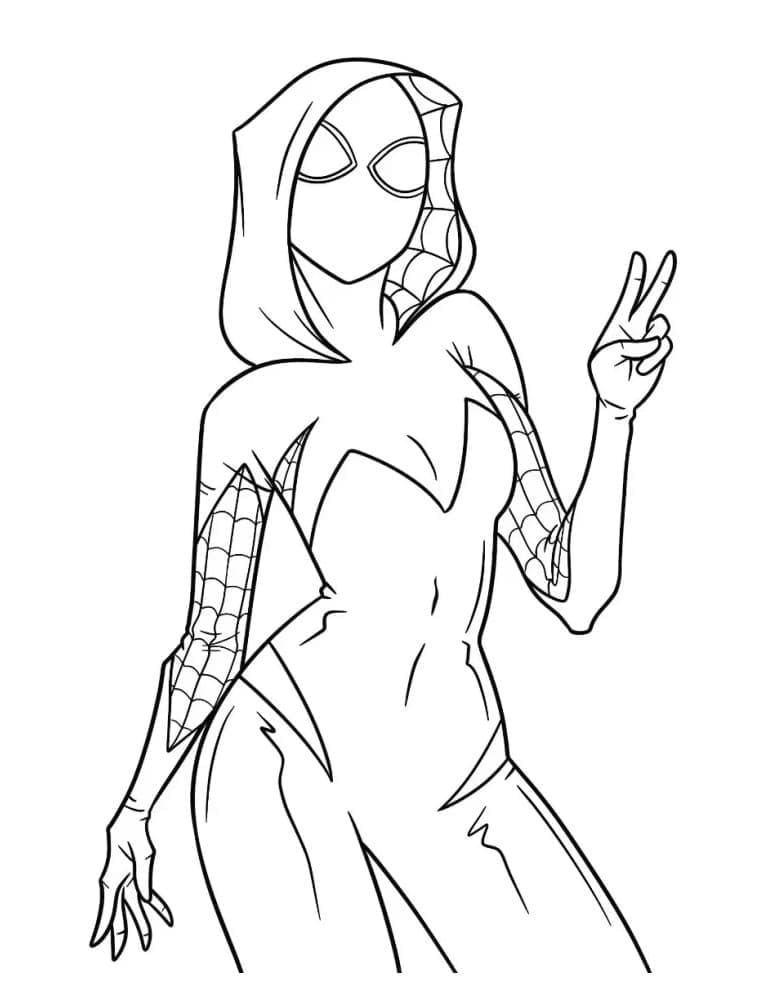 Desenho de Ghost Spider Grátis para Colorir e Pintar