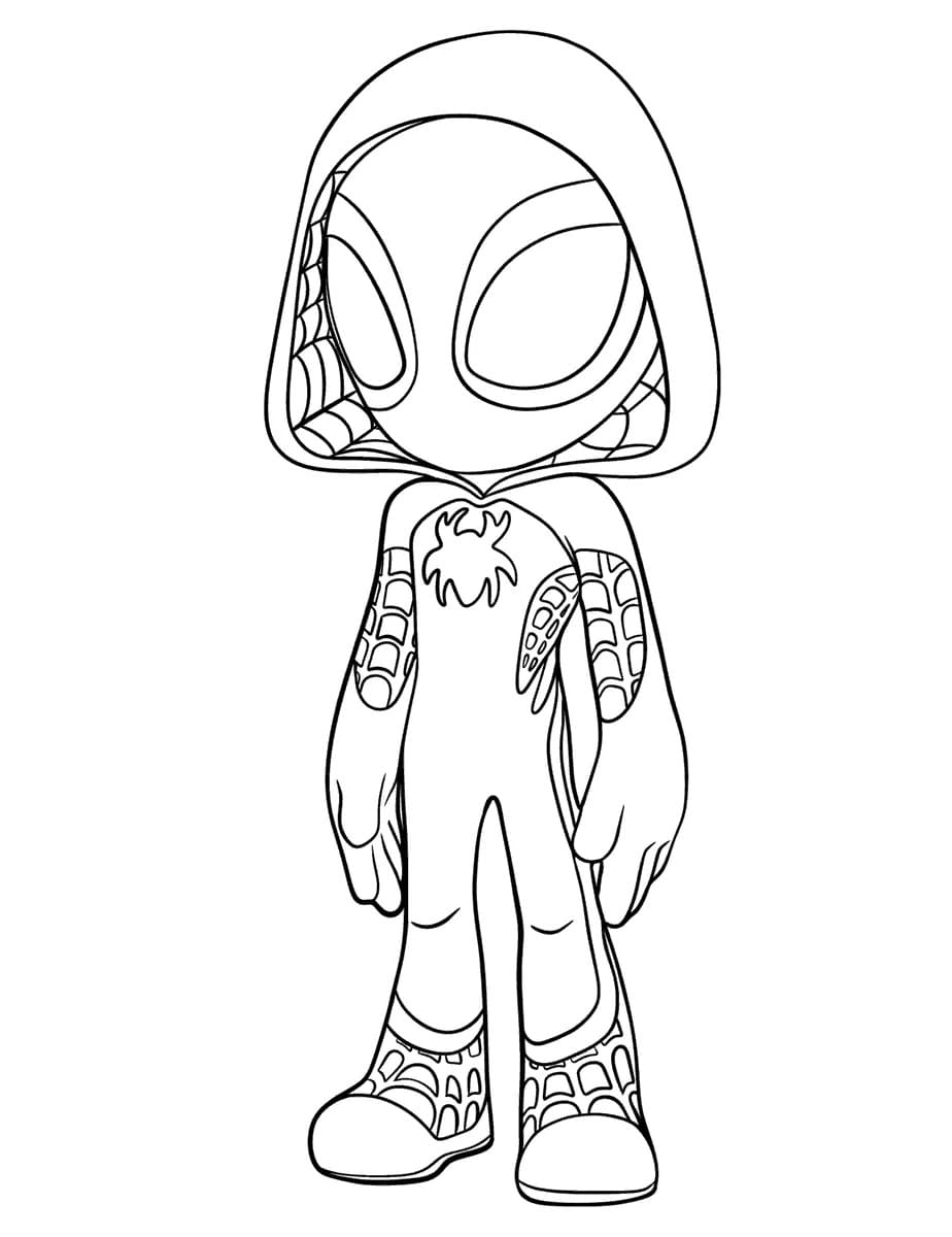 Desenho de Ghost Spider Gwen Stacy para Colorir e Pintar