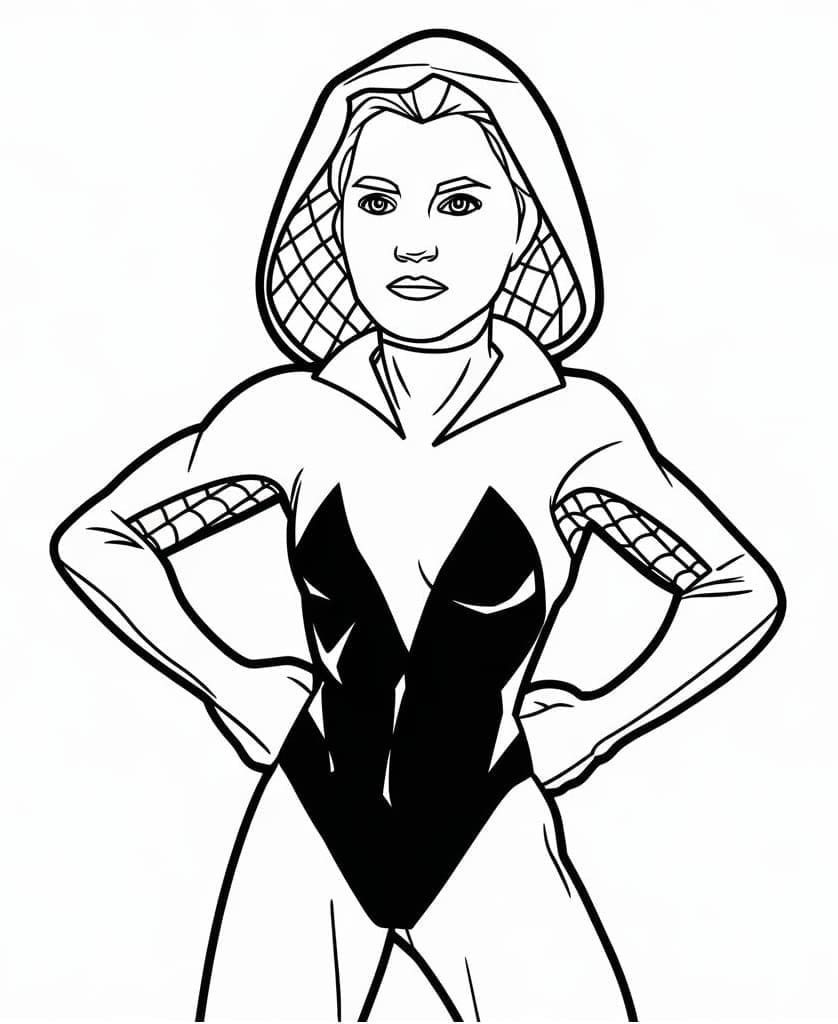 Desenho de Ghost Spider Imprimivel Grátis para Crianças para Colorir e Pintar