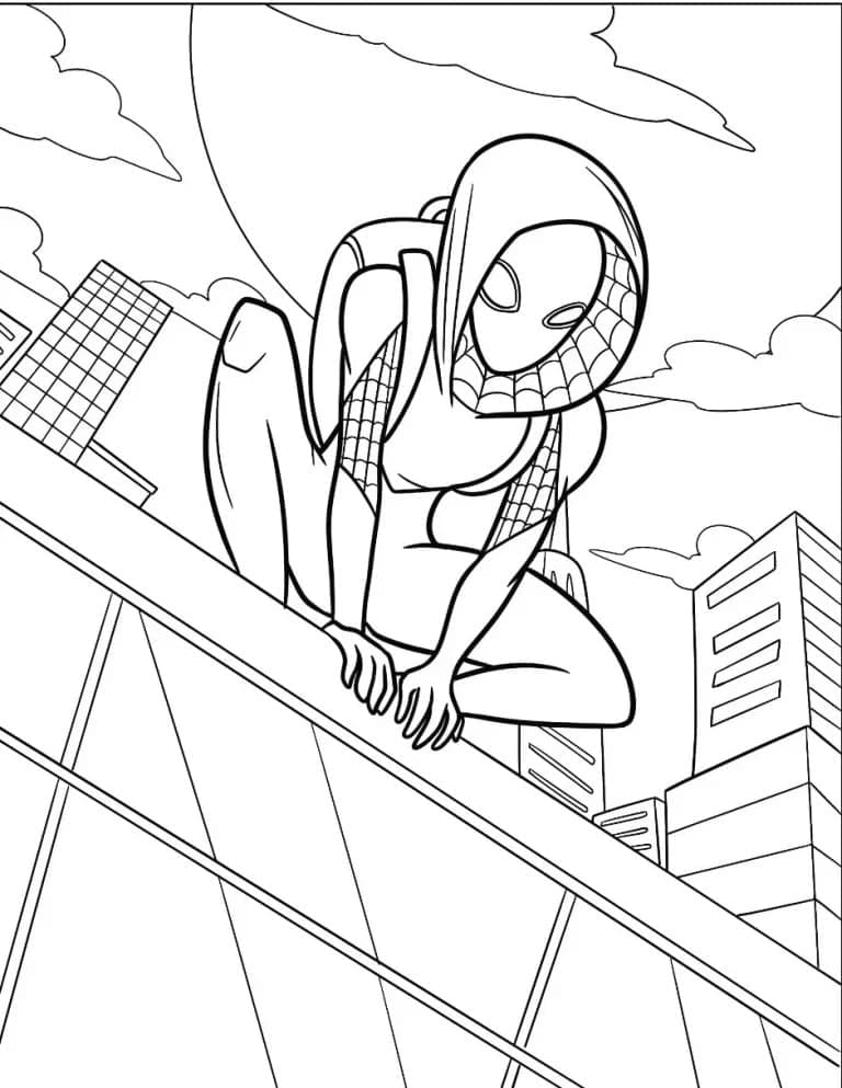 Desenho de Ghost Spider Imprimivel Grátis para Colorir e Pintar