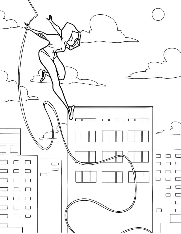 Desenho de Ghost Spider Imprimivel para Crianças para Colorir e Pintar