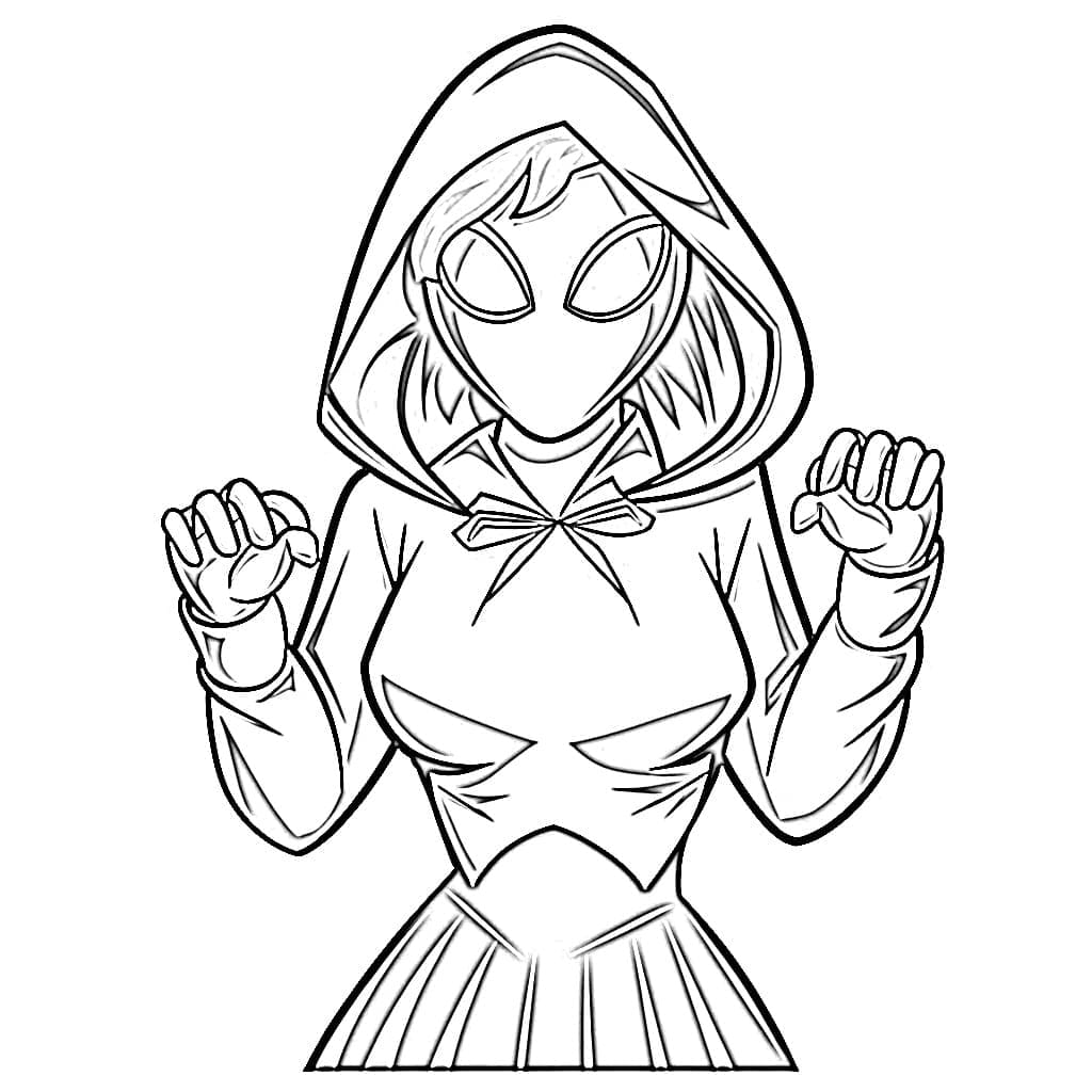 Desenho de Ghost Spider Incrível para Colorir e Pintar