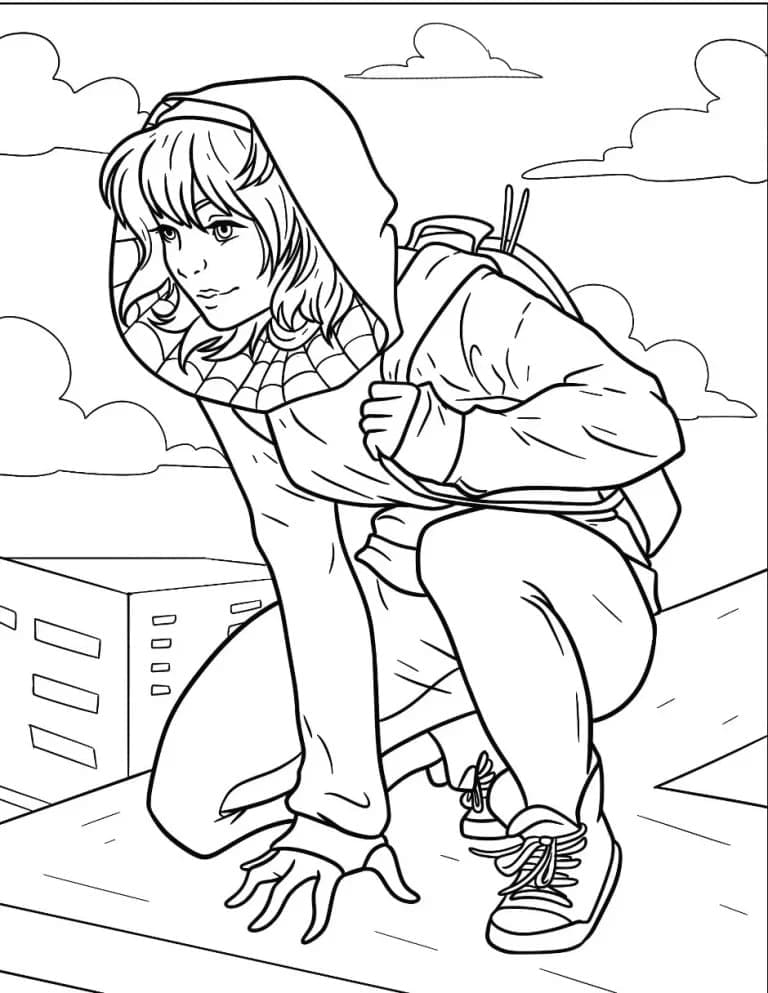 Desenho de Ghost Spider para Crianças para Colorir e Pintar