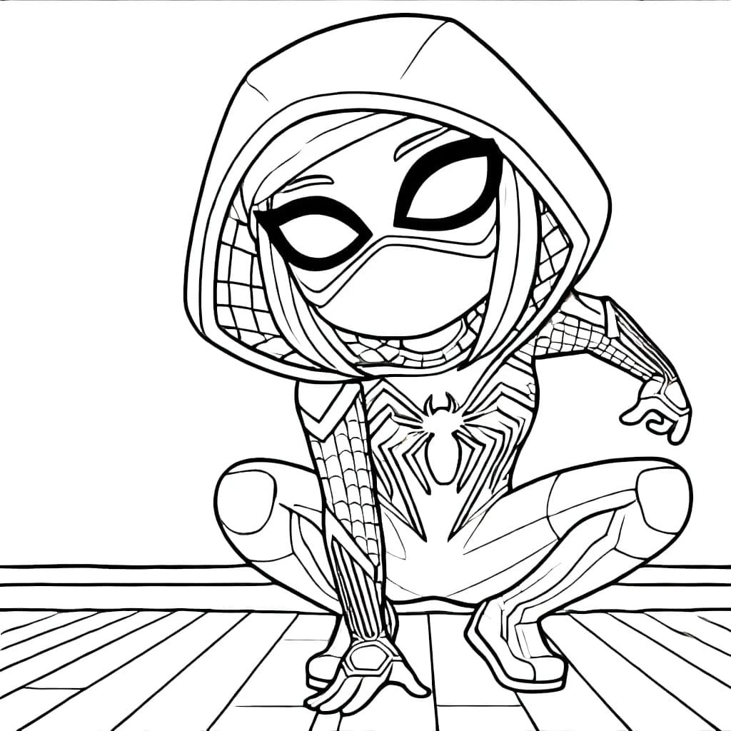 Desenho de Gwen Stacy Ghost Spider para Colorir e Pintar