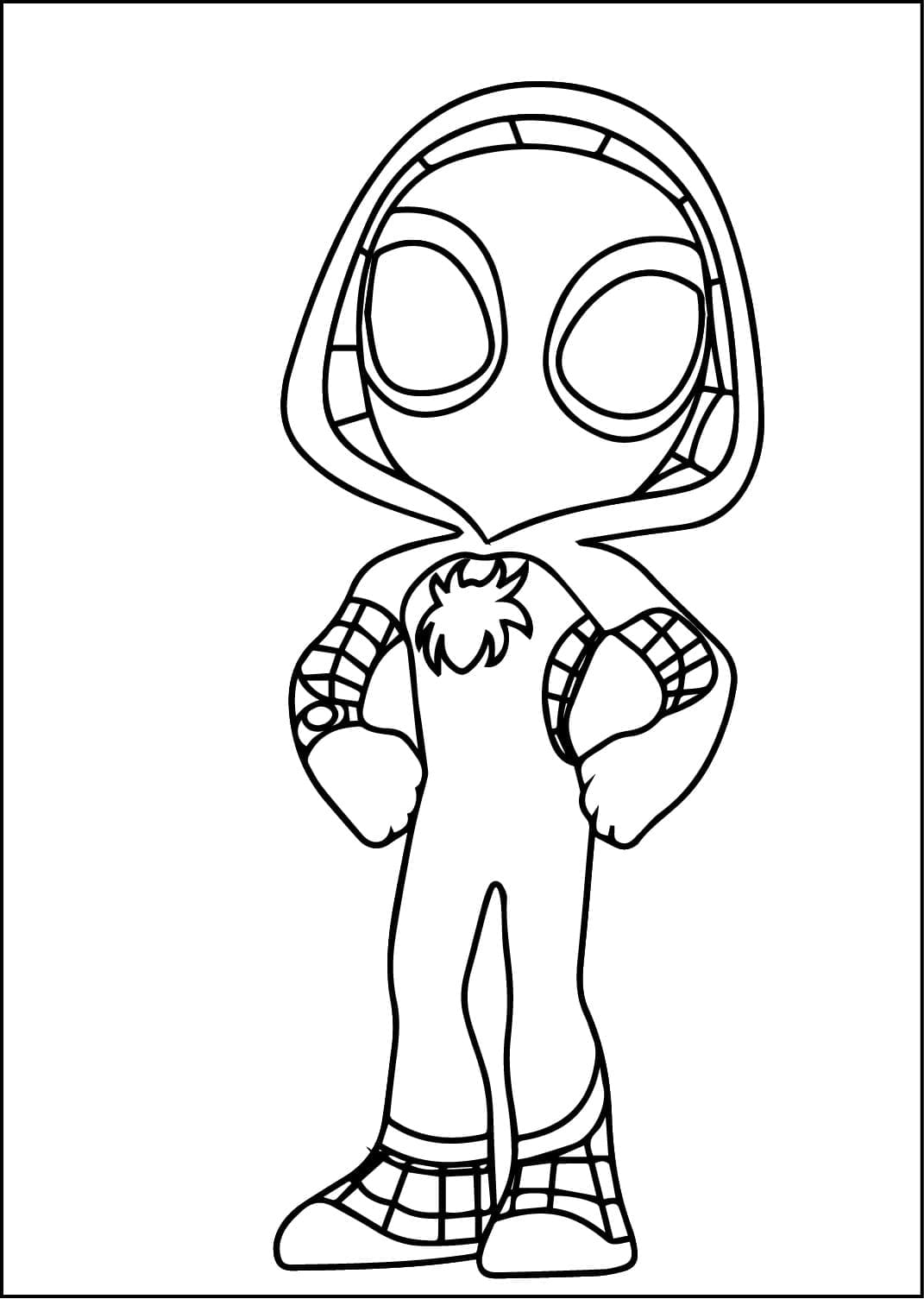 Desenho de Linda Ghost Spider para Colorir e Pintar
