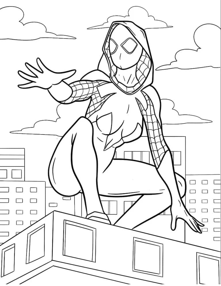 Desenho de Spider Woman para Colorir e Pintar