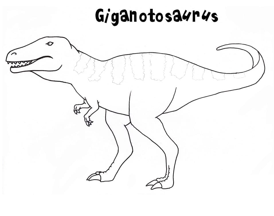 Desenho de Giganotossauro para Imprimir Lápis de Cor e Pintar