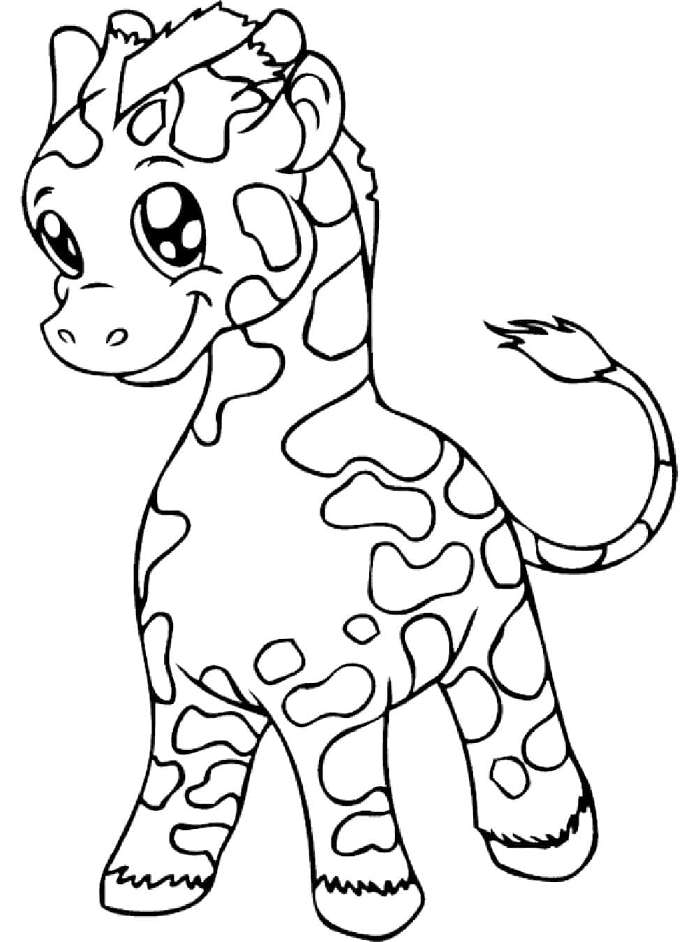 Desenho de Girafa Bonitinha para Colorir e Pintar