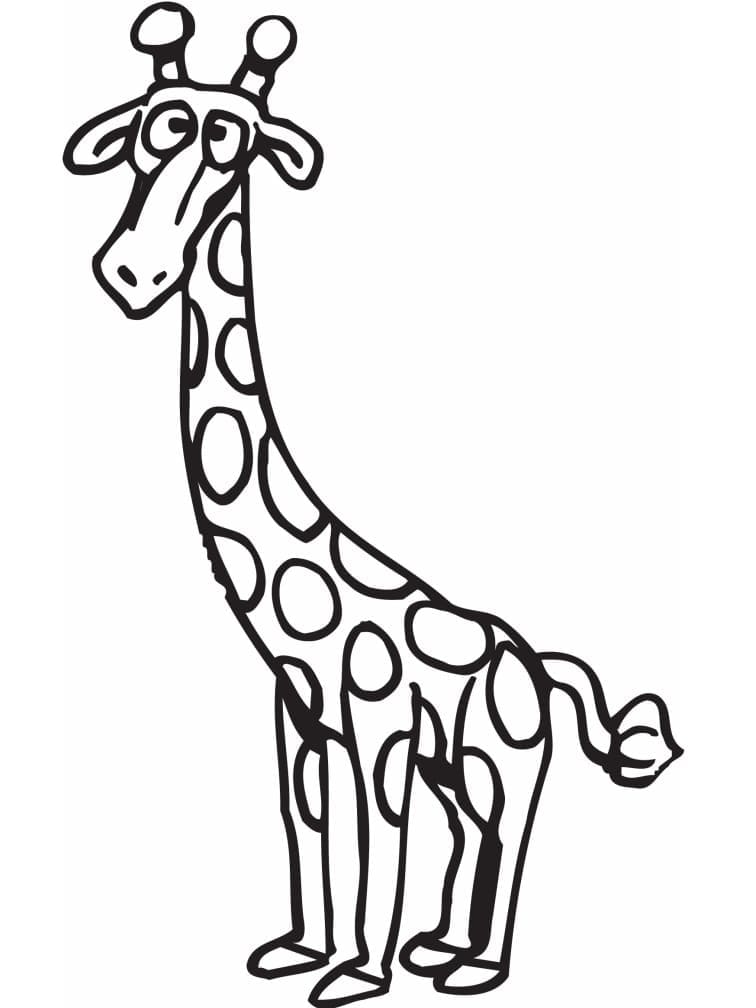 Desenho de Girafa Engracada para Colorir e Pintar