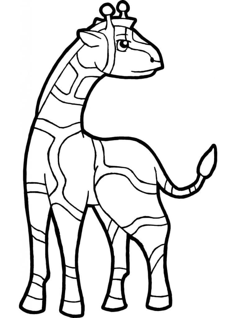 Desenho de Girafa Grátis para Crianças para Colorir e Pintar