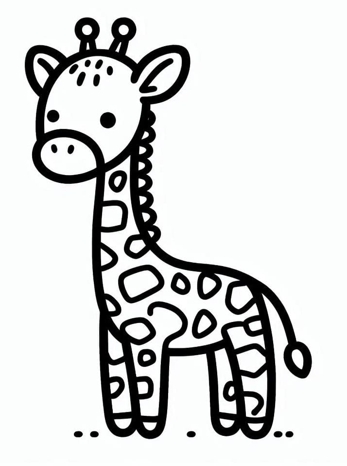 Desenho de Girafa Imprimivel Download e Pintar