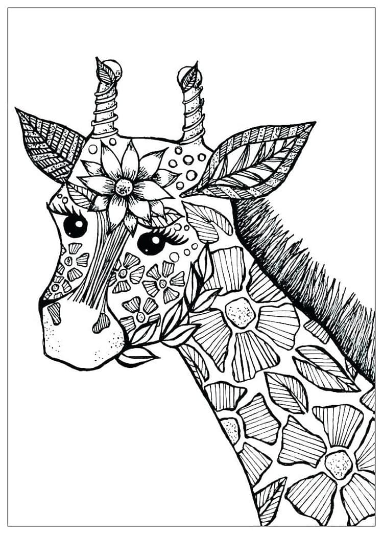 Desenho de Girafa Incrível para Colorir e Pintar