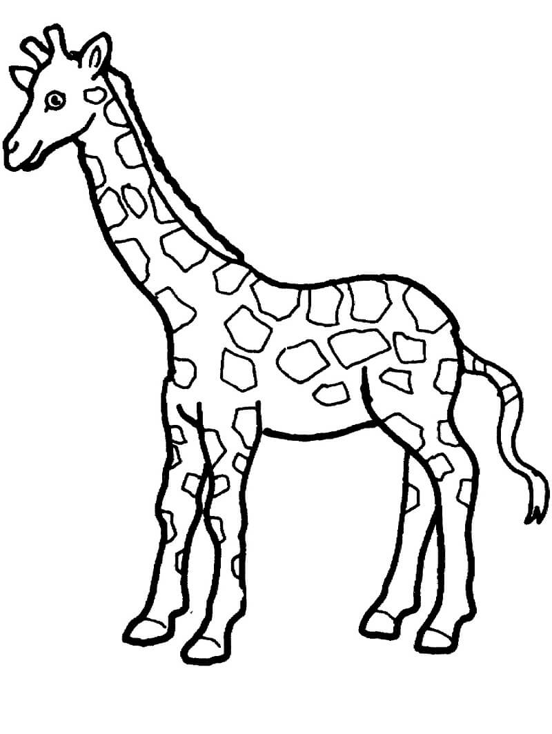 Desenho de Girafa Kawaii para Colorir Pdf e Pintar