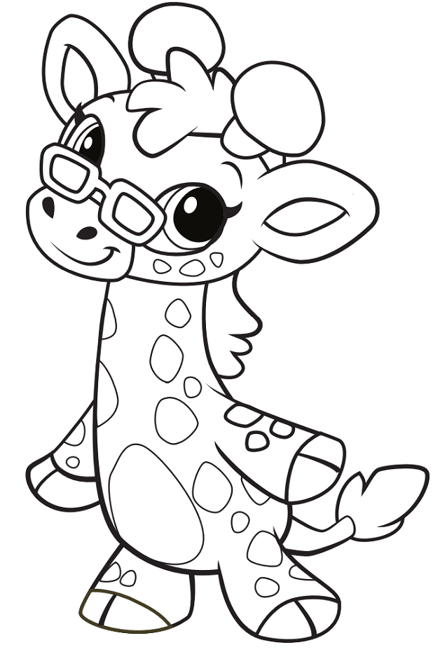 Desenho de Girafa para Pintar Giz de Cera