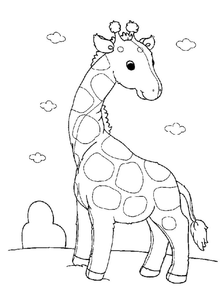 Desenho de Linda Girafa para Colorir e Pintar