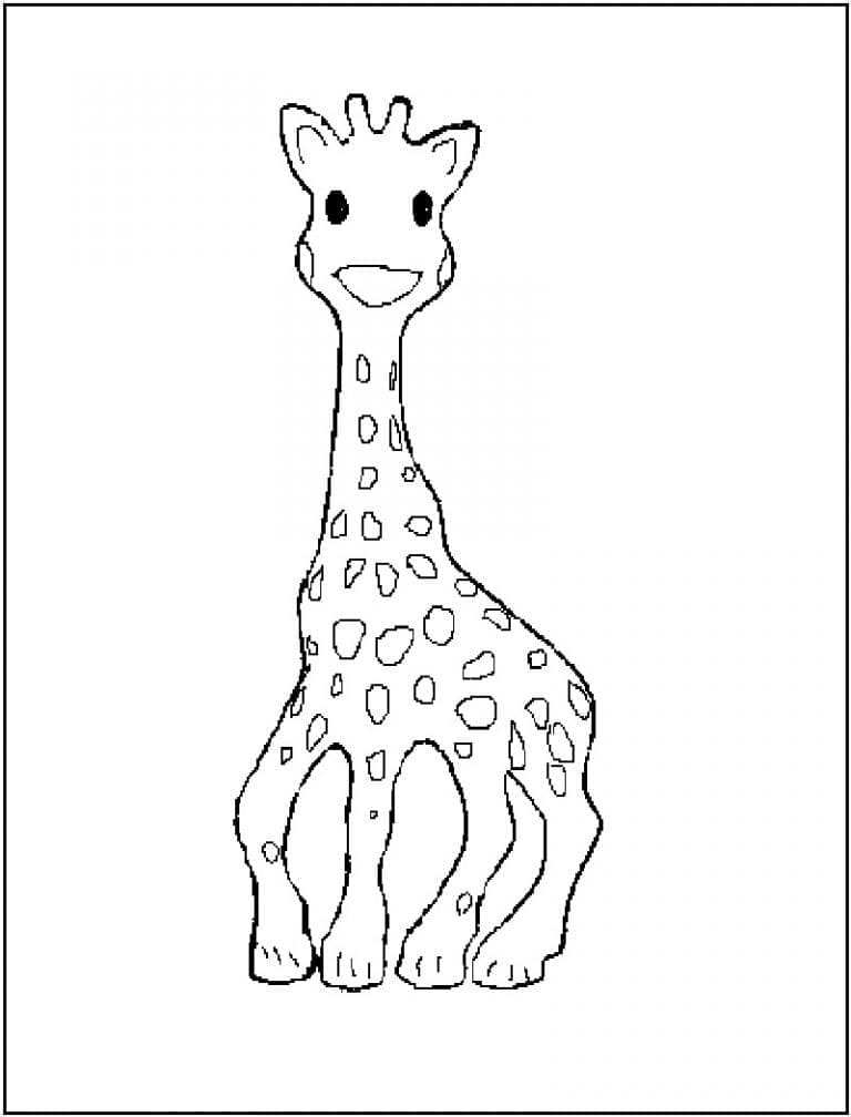 Desenho de Pequena Girafa para Colorir e Pintar