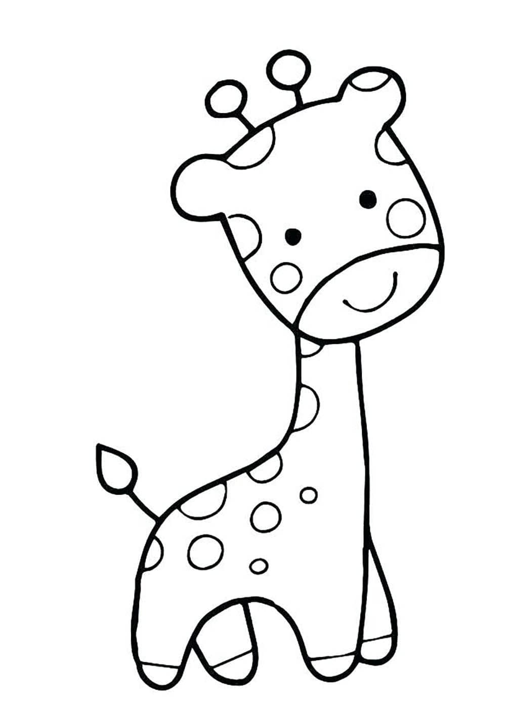 Desenho de uma Girafa Bebê para Colorir e Pintar