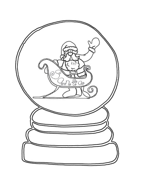 Desenho de Globo de Neve de Natal para Colorir e Pintar