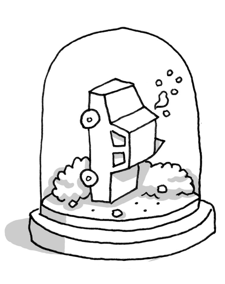 Desenho de Globo de Neve Lindo para Imprimir e Pintar