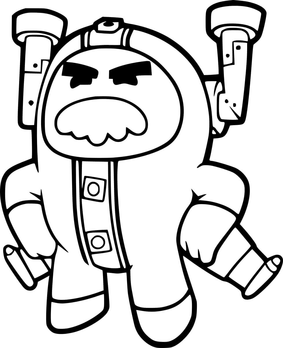 Desenho de Grandmaster Glitch de Go Jetters para Colorir e Pintar