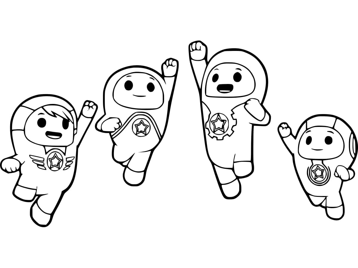 Desenho de Personagens de Go Jetters para Colorir e Pintar