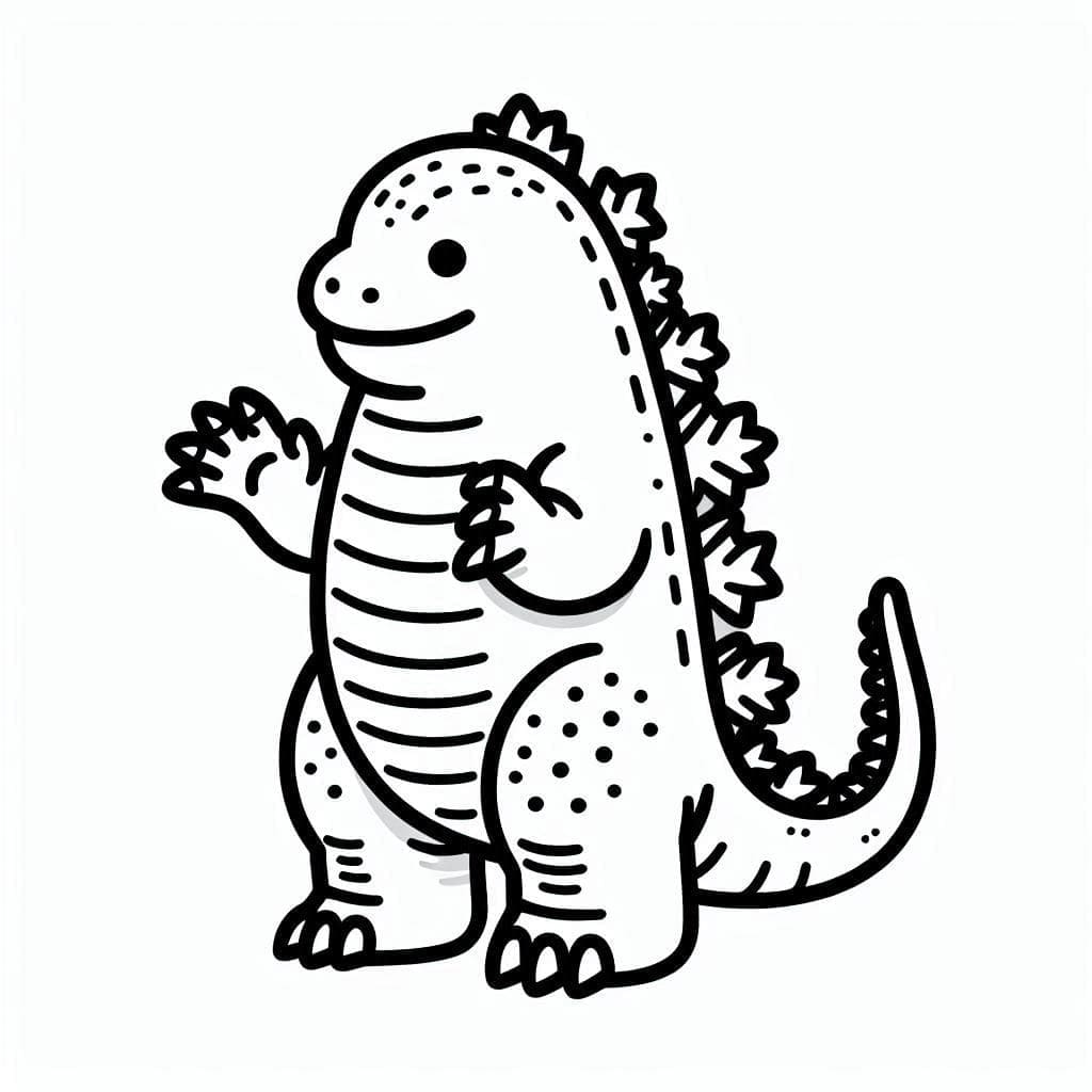 Desenho de Bebê Godzilla para Colorir e Pintar