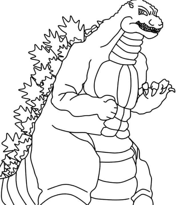 Desenho de Godzilla Imprimivel para Crianças para Colorir e Pintar