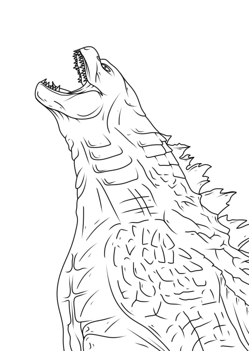 Desenho de Godzilla Muito Bravo para Colorir e Pintar