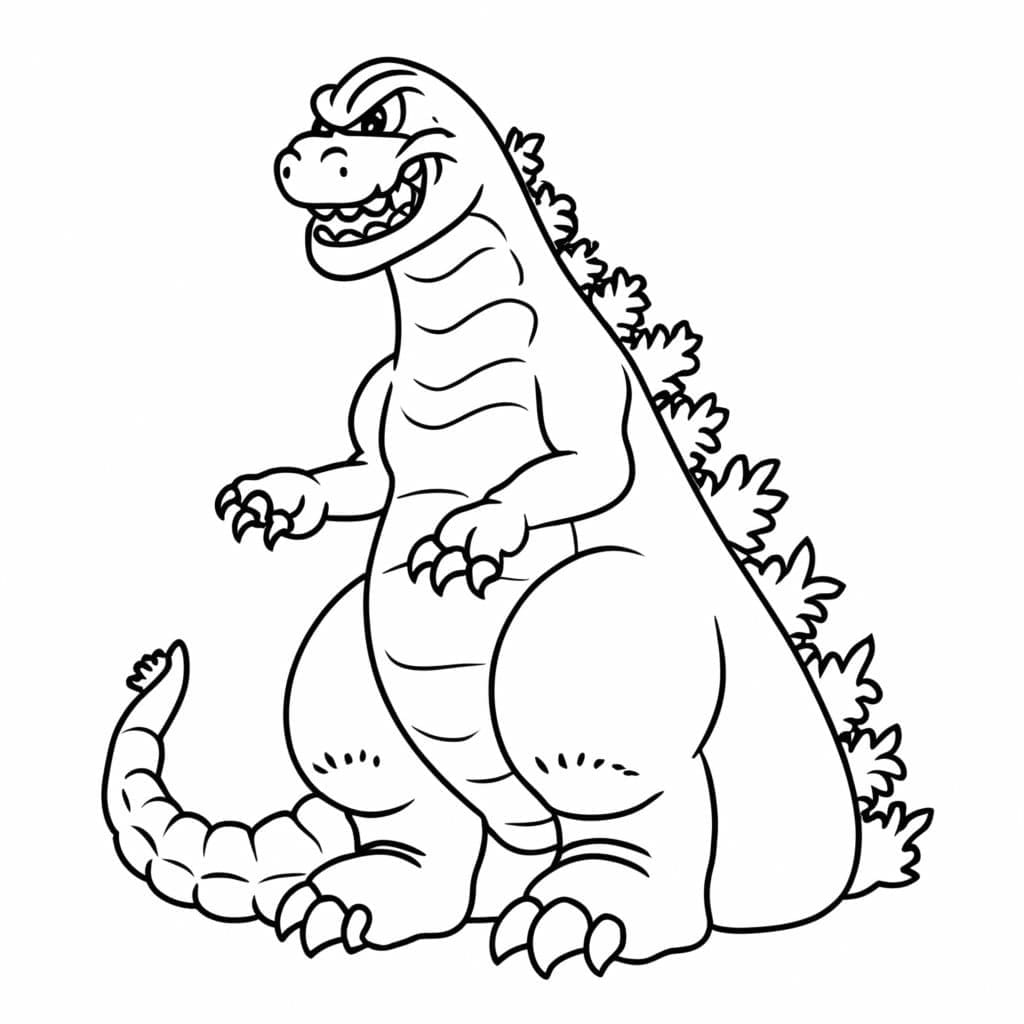 Desenho de Godzilla Muito Engraçado para Colorir e Pintar