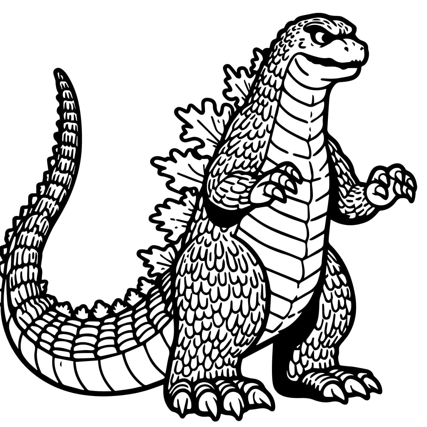 Desenho de Godzilla para Crianças de 4 Ano para Colorir e Pintar