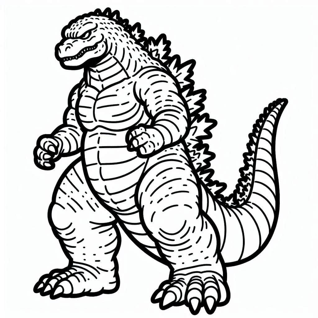 Desenho de Godzilla para Crianças de 6 Ano para Colorir e Pintar