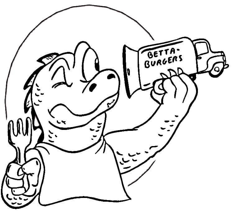 Desenho de Godzilla Fácil para Colorir e Pintar