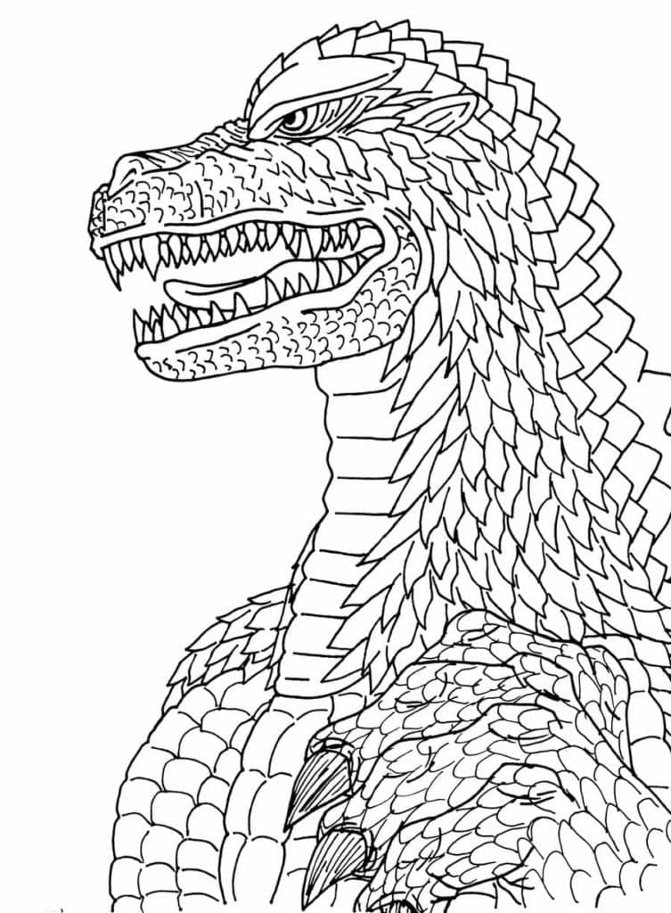 Desenho de Godzilla Grátis para Colorir e Pintar
