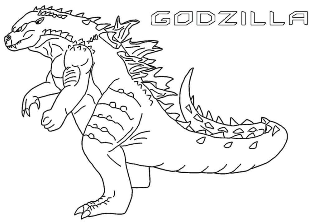Desenho de Godzilla Grátis para Crianças para Colorir e Pintar