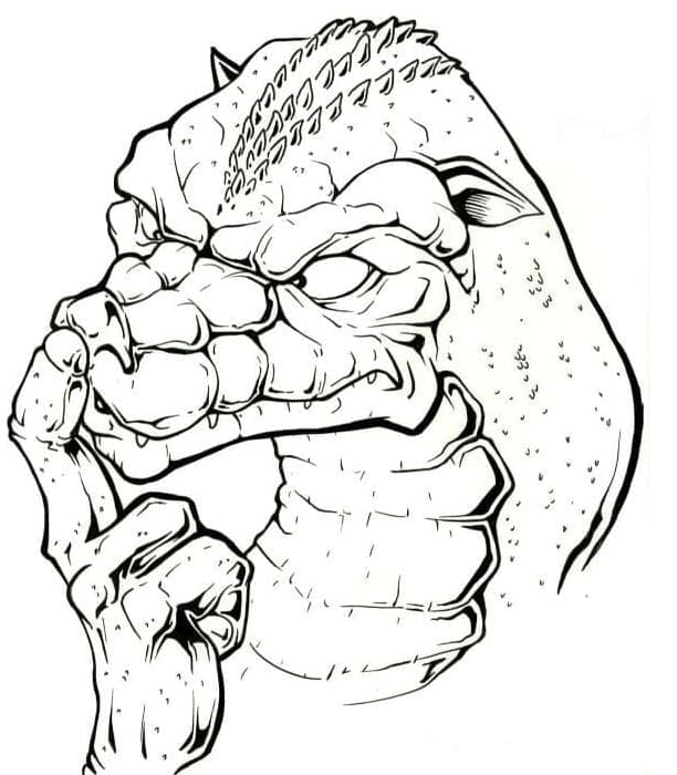 Desenho de Godzilla Hilariante para Colorir e Pintar