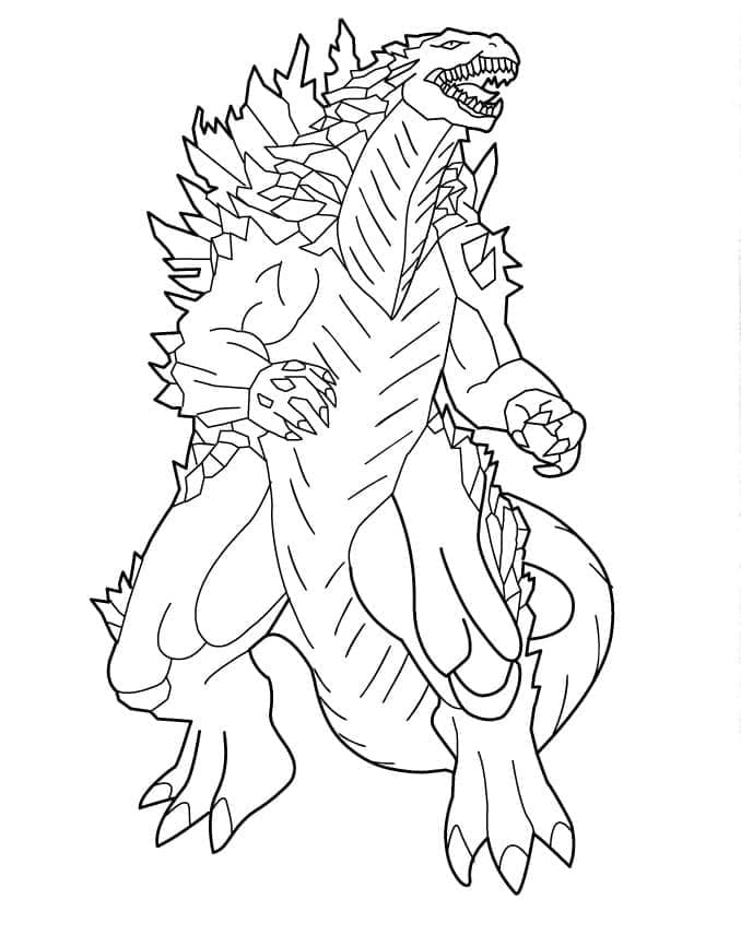 Desenho de Godzilla Incrível para Colorir e Pintar