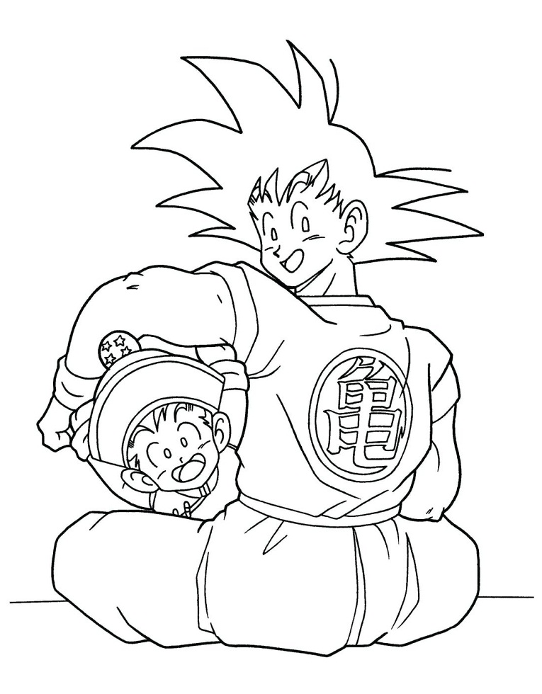Desenho Pdf de Gohan para Imprimir e Pintar