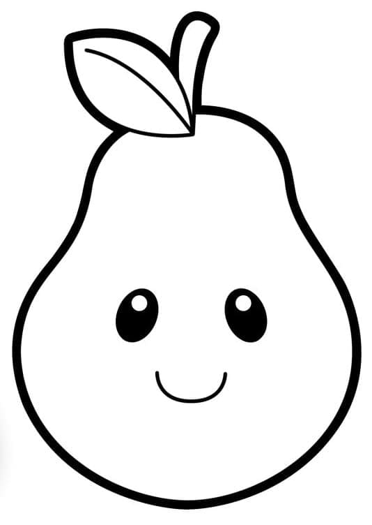 Desenho de Goiaba Fofa para Colorir e Pintar