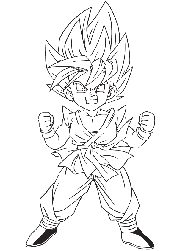 Desenho Child do Goku para Imprimir e Pintar
