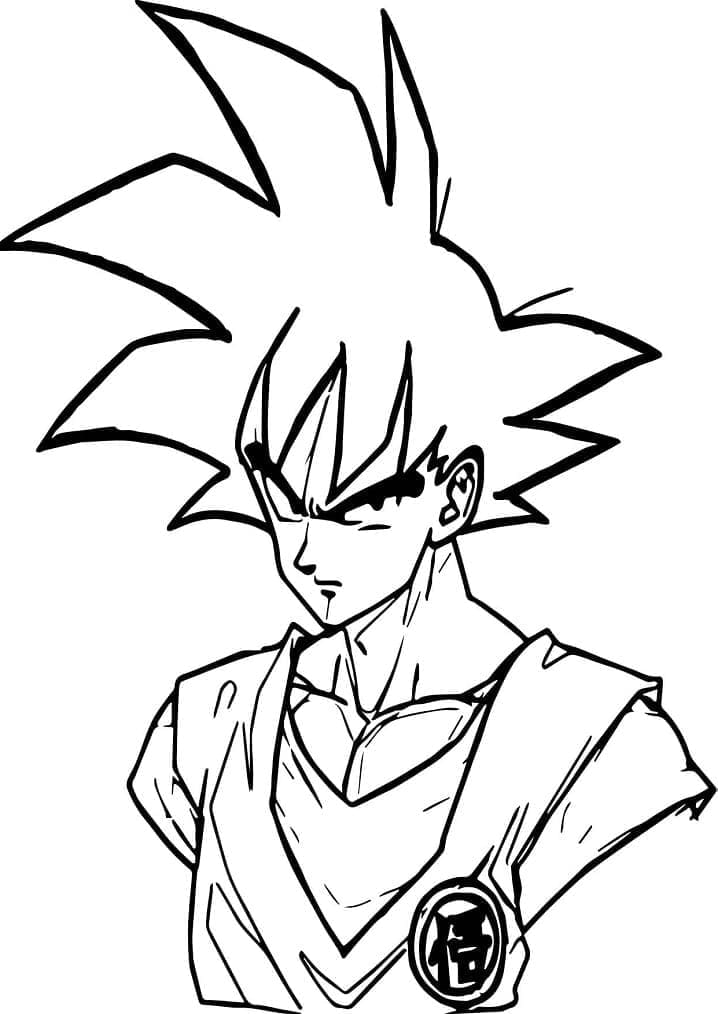 Desenho de Cara de Goku para Colorir e Pintar
