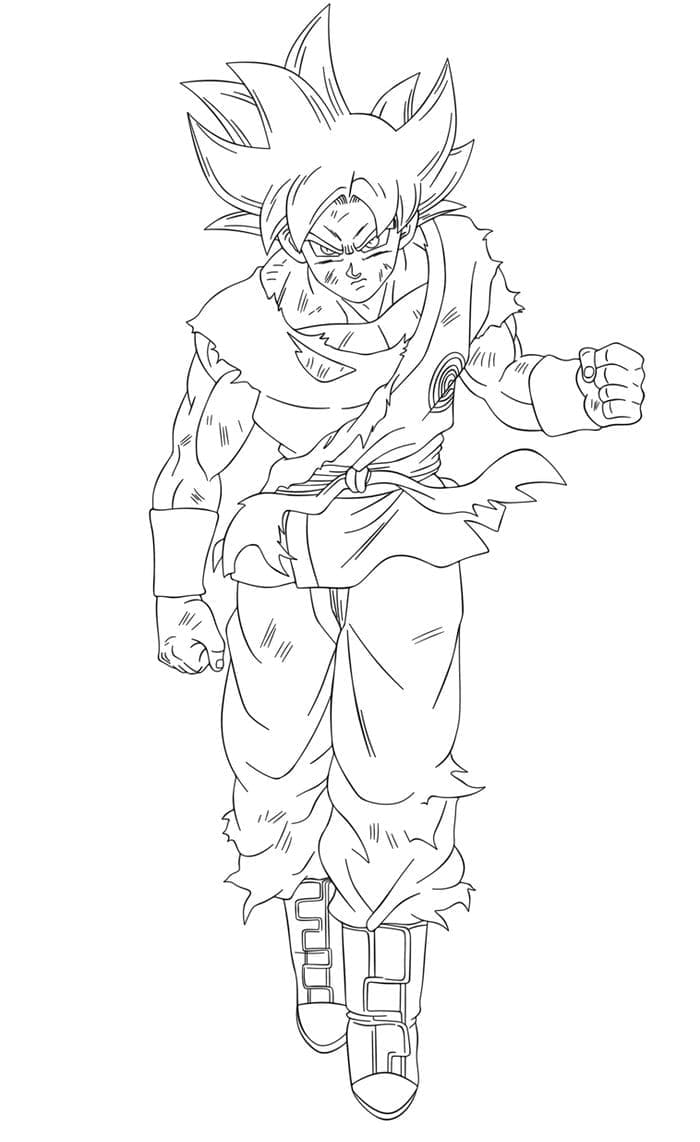 Desenho de Goku Instinto Superior 6 para Colorir e Pintar