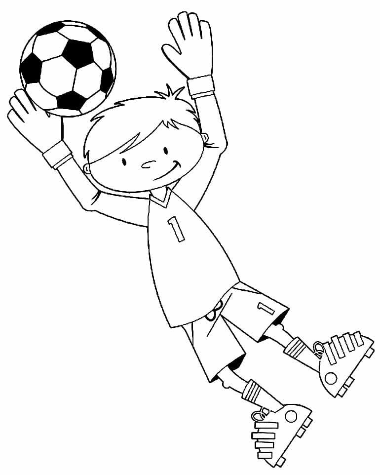 Desenho de Goleiro Bonito para Colorir e Pintar