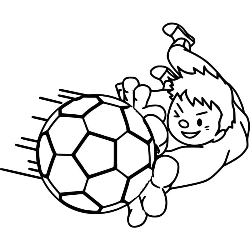 Desenho de Goleiro Grátis para Crianças para Colorir e Pintar