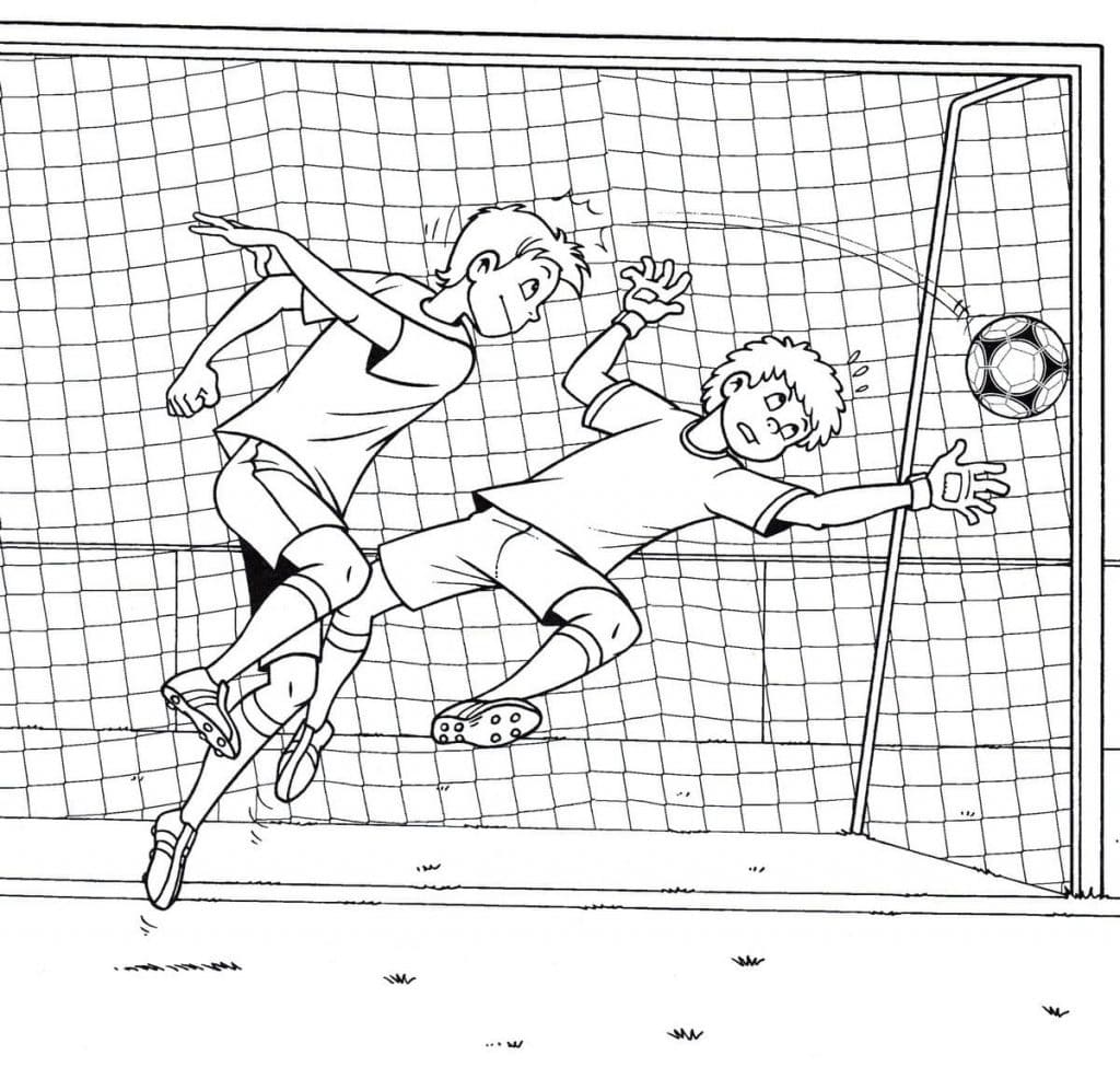 Desenho de Goleiro para Crianças para Colorir e Pintar