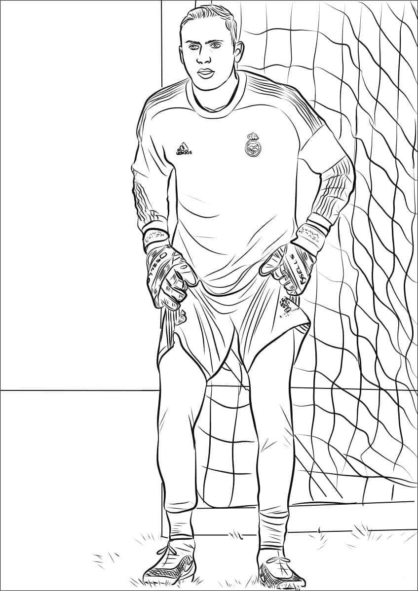 Desenho de Keylor Navas Goleiro para Colorir e Pintar