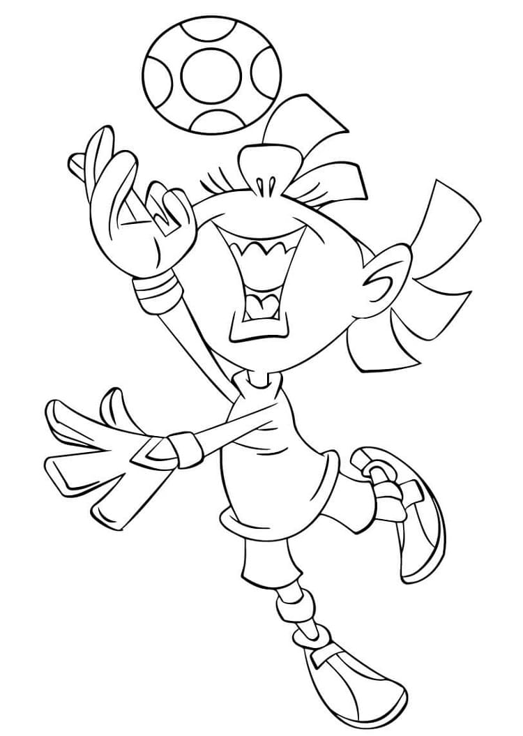 Desenho de Menina Goleiro para Colorir e Pintar