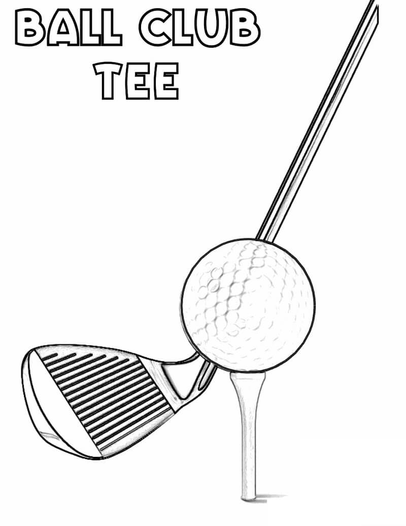 Baixar Desenho Pdf Taco e Bola de Golfe para Colorir Grátis e Pintar