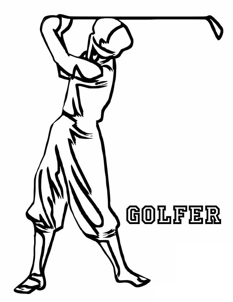 Desenho A4 Fácil de Golfe para Pintar