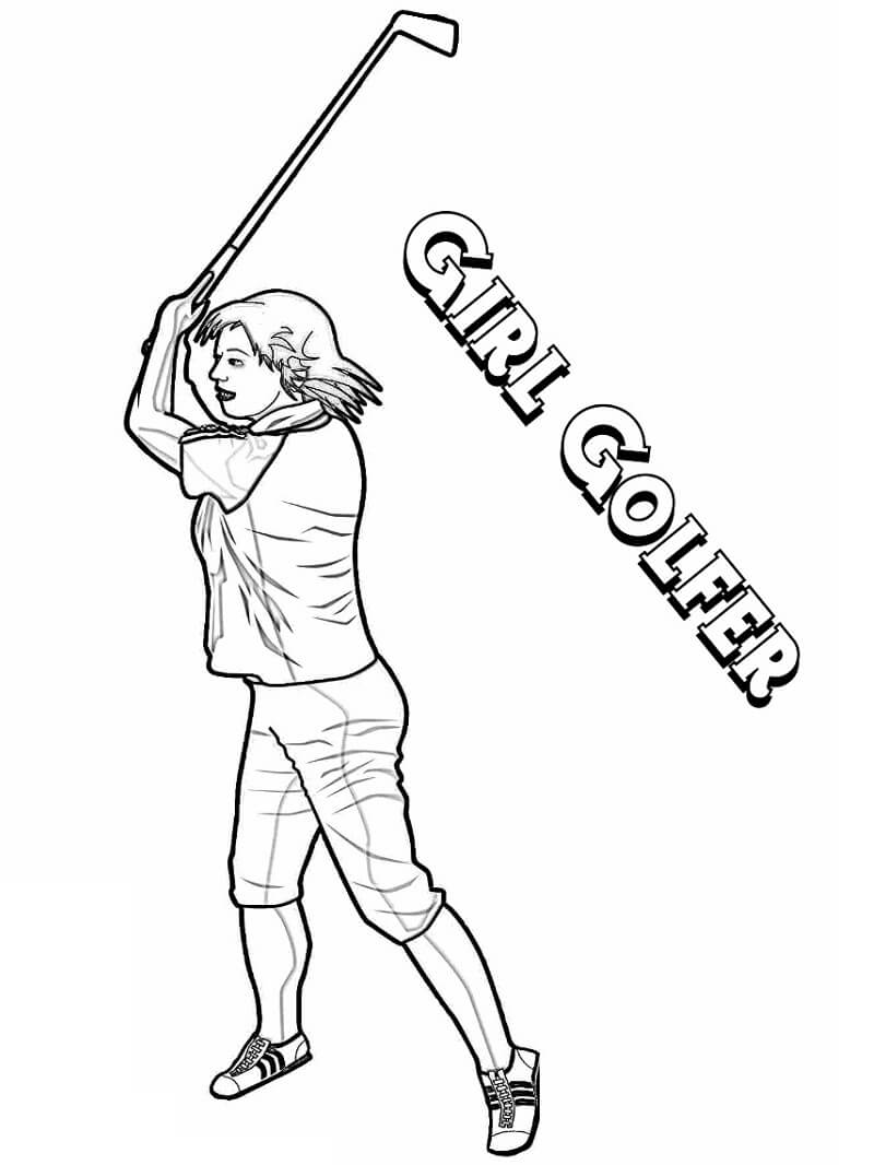 Desenho Jogando Golfe para Colorir 9 e Pintar